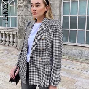 Zara Double Breasted Houndstooth Checkered Blazer NWT - Black & White Size Small